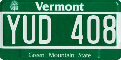 VT license plate YUD408