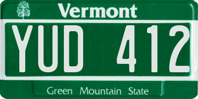 VT license plate YUD412