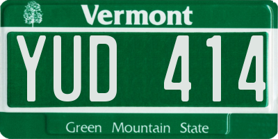 VT license plate YUD414