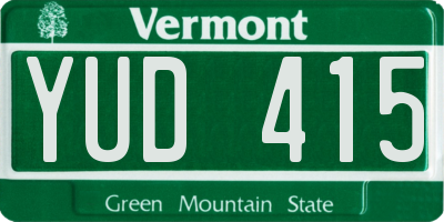 VT license plate YUD415