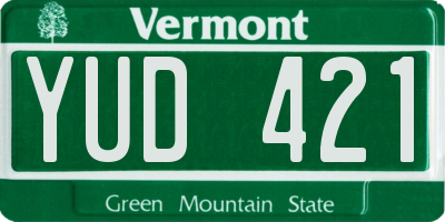 VT license plate YUD421