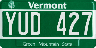 VT license plate YUD427