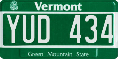 VT license plate YUD434