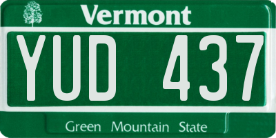 VT license plate YUD437