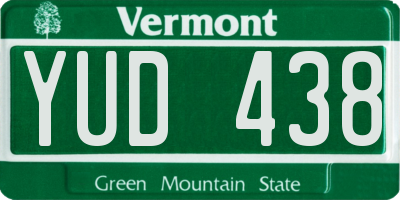 VT license plate YUD438