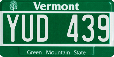 VT license plate YUD439