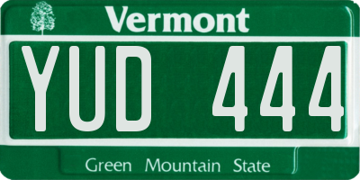 VT license plate YUD444