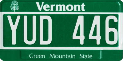 VT license plate YUD446