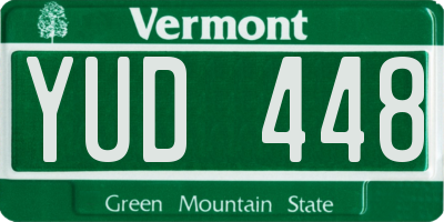VT license plate YUD448