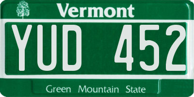 VT license plate YUD452
