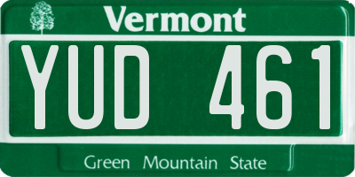 VT license plate YUD461