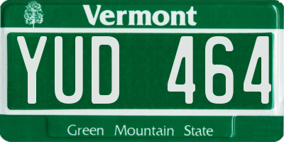 VT license plate YUD464