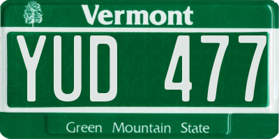 VT license plate YUD477