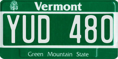 VT license plate YUD480