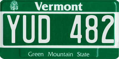 VT license plate YUD482