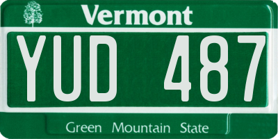VT license plate YUD487