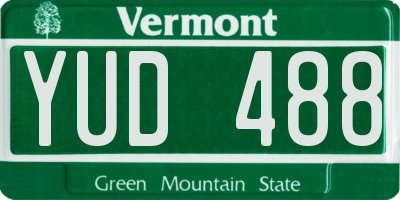 VT license plate YUD488