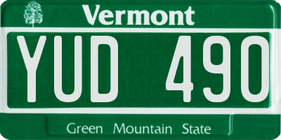 VT license plate YUD490