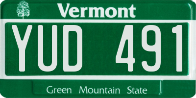 VT license plate YUD491