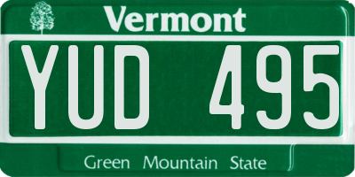 VT license plate YUD495