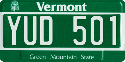 VT license plate YUD501