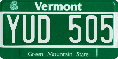 VT license plate YUD505