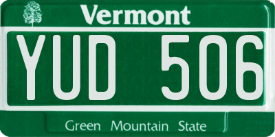 VT license plate YUD506
