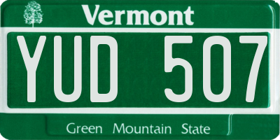 VT license plate YUD507
