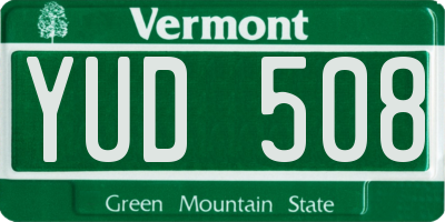 VT license plate YUD508