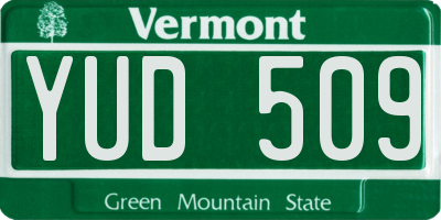 VT license plate YUD509