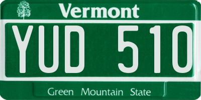 VT license plate YUD510