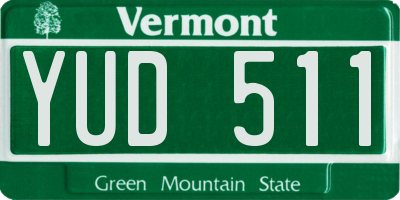 VT license plate YUD511