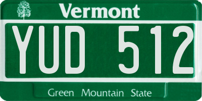 VT license plate YUD512