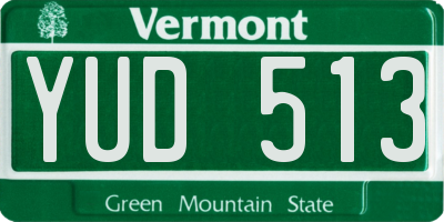 VT license plate YUD513