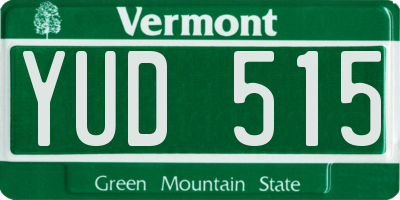 VT license plate YUD515