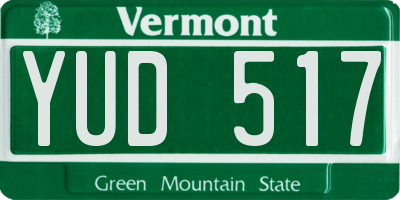 VT license plate YUD517