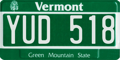 VT license plate YUD518