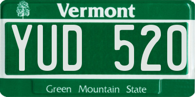 VT license plate YUD520