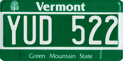 VT license plate YUD522