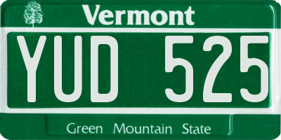 VT license plate YUD525