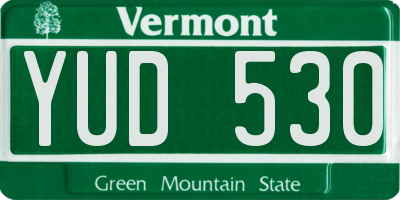 VT license plate YUD530