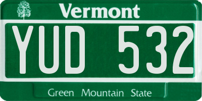 VT license plate YUD532