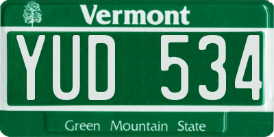 VT license plate YUD534