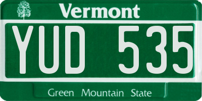 VT license plate YUD535
