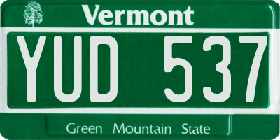 VT license plate YUD537