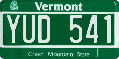 VT license plate YUD541