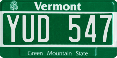 VT license plate YUD547