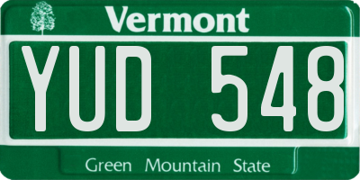 VT license plate YUD548