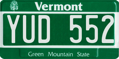 VT license plate YUD552