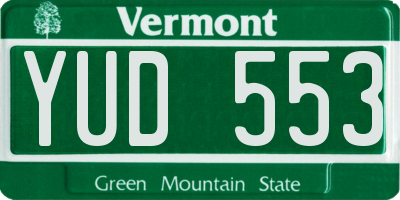 VT license plate YUD553